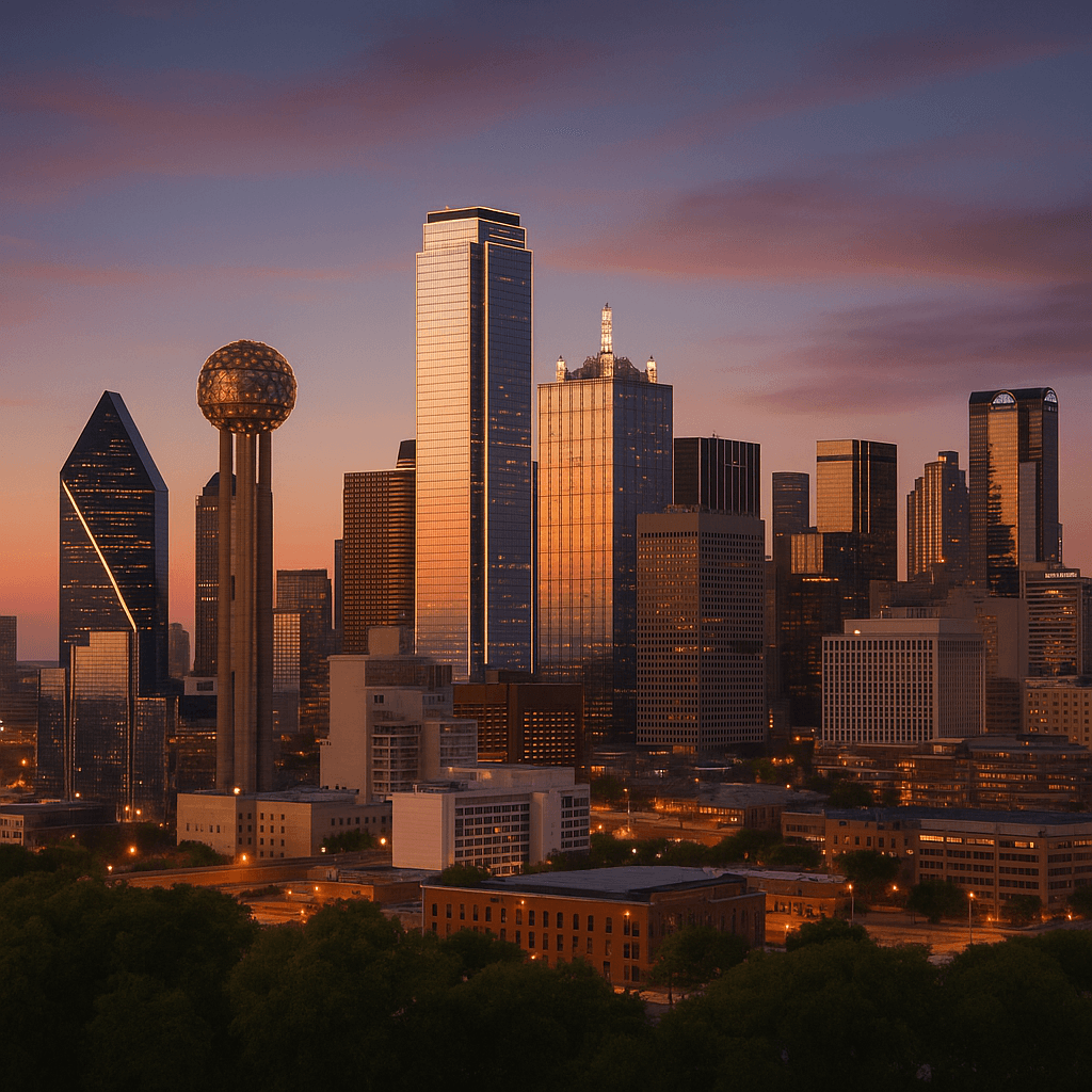Dallas skyline at dusk